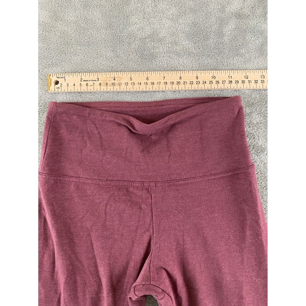 Balance Collection Womens Burgundy Lotus Graphic High Waisted Leggings Size S - Picture 4 of 13